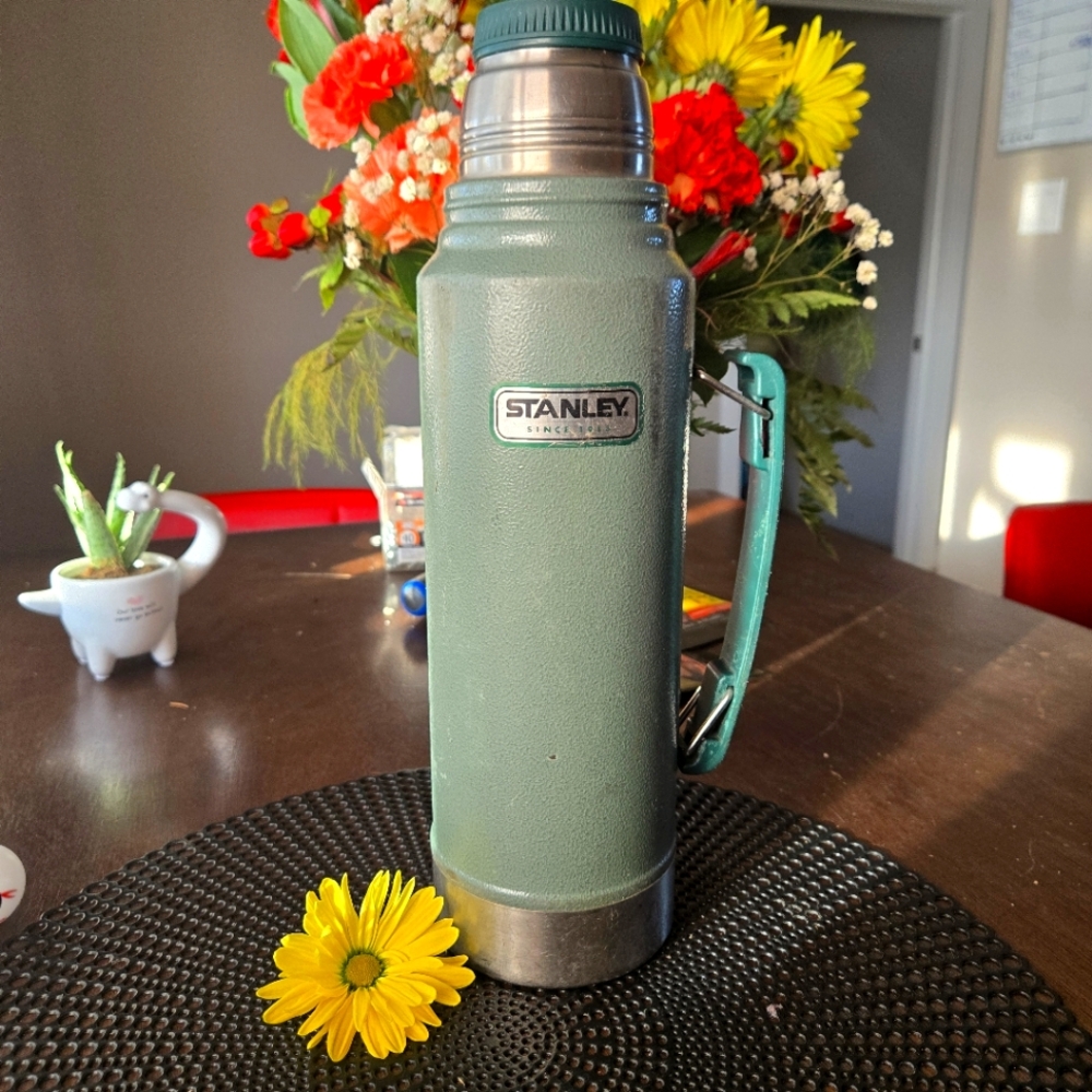 Stanley Thermos Green Lunch To Go Soup Hot Cold Cup Container Packed Metal Tin